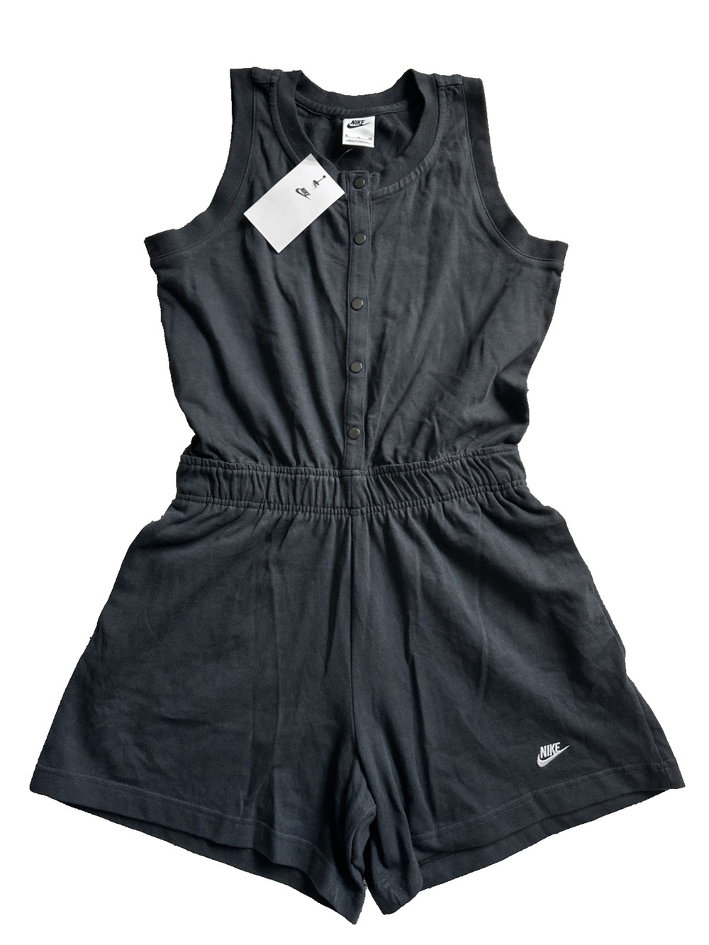 Nike Girls Sportswear Black Jersey Romper Kids XL FJ2636-010 New With Tags